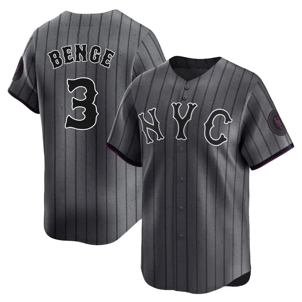 Ldoa NY.Mets #3 Carson Benge Player Gray City Connect Limited Stitched Jerseys