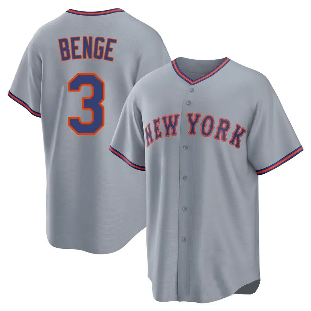 Ldoa NY.Mets #3 Carson Benge Player Gray Road Home Game Stitched Jerseys