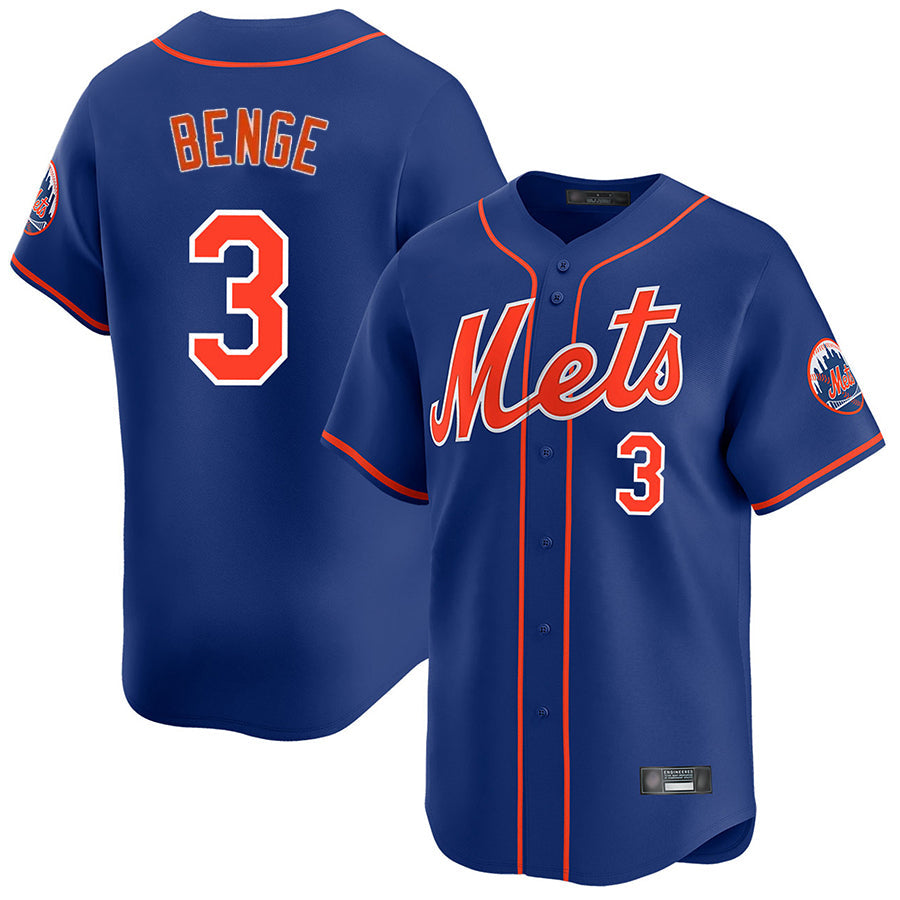 Ldoa NY.Mets #3 Carson Benge Player Royal Home Limited Stitched Jerseys