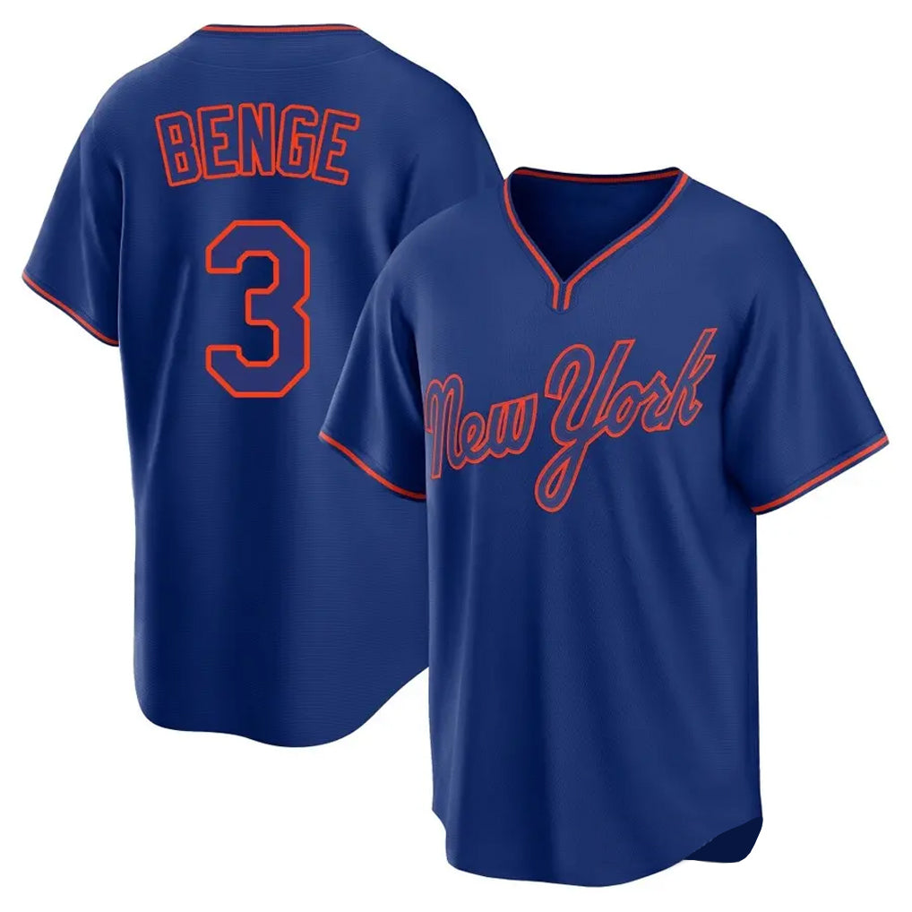 Ldoa NY.Mets #3 Carson Benge Player Royal T-shirt Home Game Stitched Jerseys
