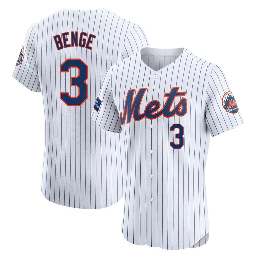Ldoa NY.Mets #3 Carson Benge Player White Home Limited Elite Stitched Jerseys