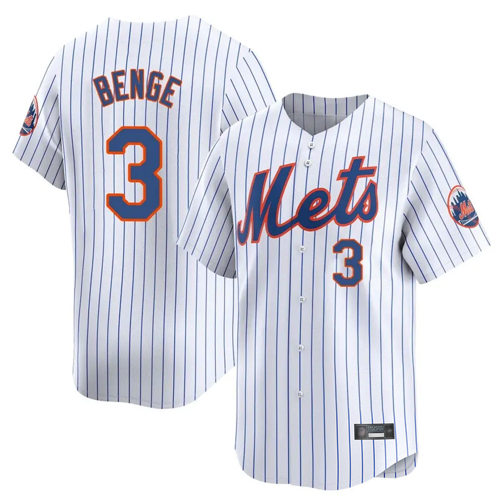 Ldoa NY.Mets #3 Carson Benge Player White Home Replica Stitched Jerseys