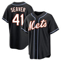 Ldoa NY.Mets #41 Tom Seaver Player Black Fashion Out Game Stitched Jerseys