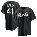Ldoa NY.Mets #41 Tom Seaver Player Black Home Game Stitched Jerseys