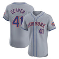 Ldoa NY.Mets #41 Tom Seaver Player Gray Road Limited Elite Home Stitched Jerseys