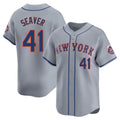 Ldoa NY.Mets #41 Tom Seaver Player Gray Road Limited Home Stitched Jerseys