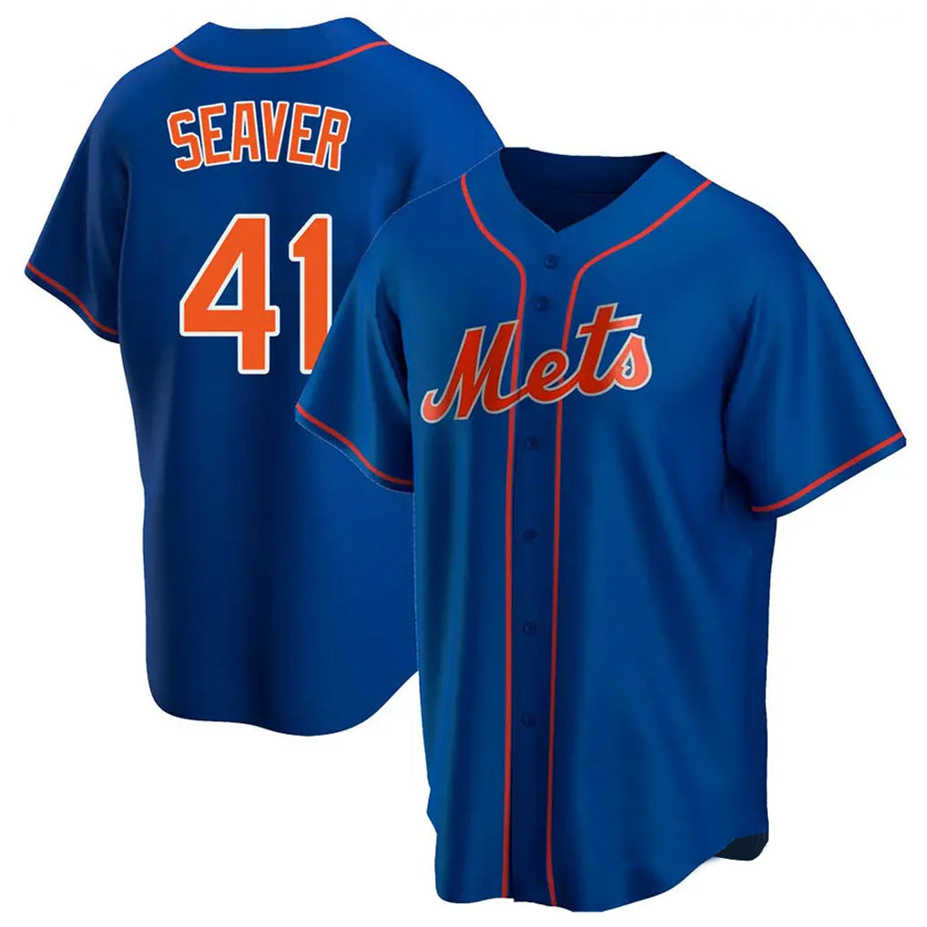 Ldoa NY.Mets #41 Tom Seaver Player Royal Home Game Stitched Jerseys