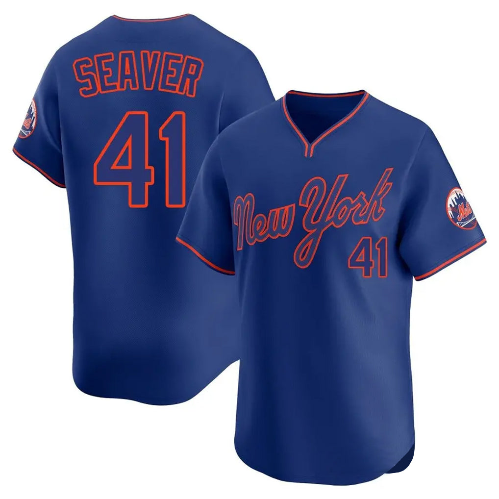 Ldoa NY.Mets #41 Tom Seaver Player Royal T-shirt Home Limited Elite Stitched Jerseys
