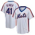 Ldoa NY.Mets #41 Tom Seaver Player White Cooperstown Collection T-shirt Home Stitched Jerseys