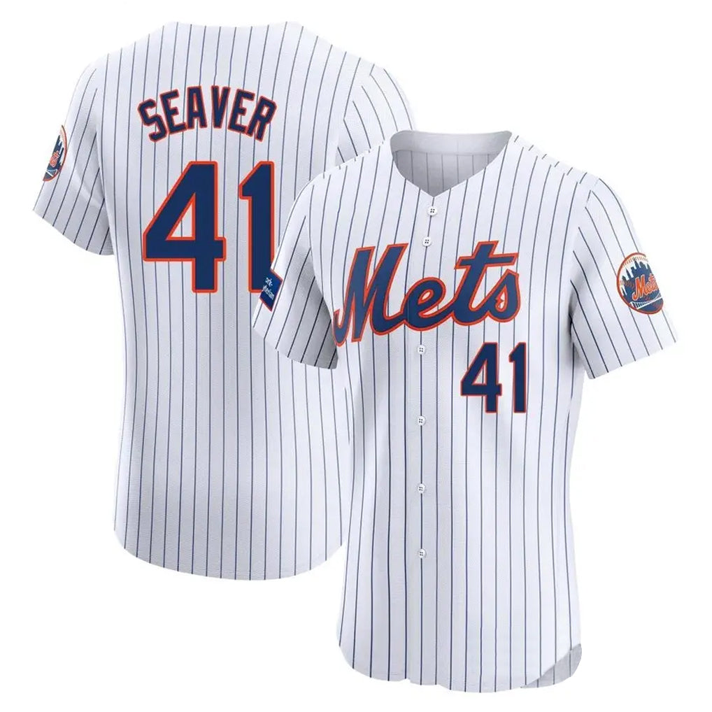 Ldoa NY.Mets #41 Tom Seaver Player White Home Limited Elite Stitched Jerseys