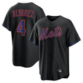 Ldoa NY.Mets #4 Francisco Alvarez Player Black Alternate Home Game Stitched Jerseys