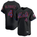 Ldoa NY.Mets #4 Francisco Alvarez Player Black Alternate Home Limited Stitched Jerseys