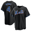 Ldoa NY.Mets #4 Francisco Alvarez Player Black Replica Home Game Stitched Jerseys