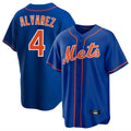 Ldoa NY.Mets #4 Francisco Alvarez Player Royal Home Game Stitched Jerseys
