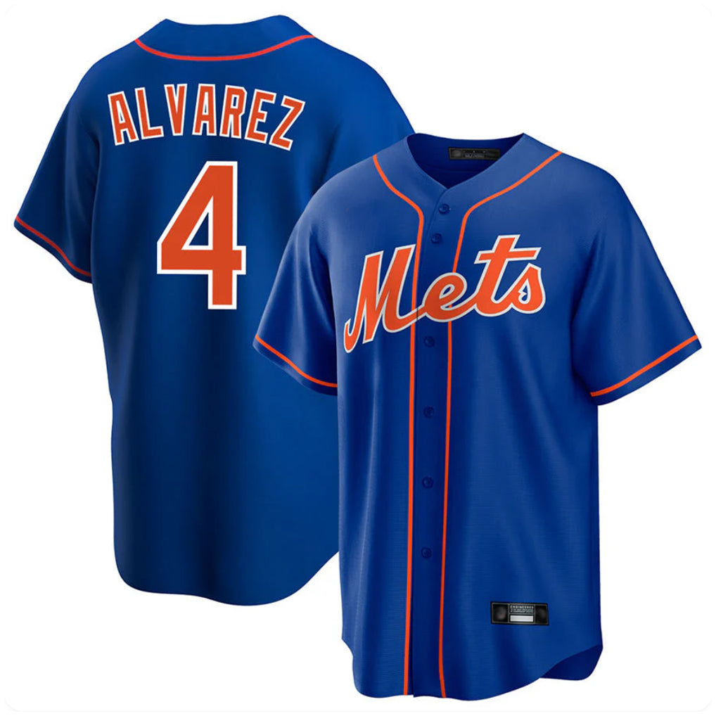Ldoa NY.Mets #4 Francisco Alvarez Player Royal Home Game Stitched Jerseys