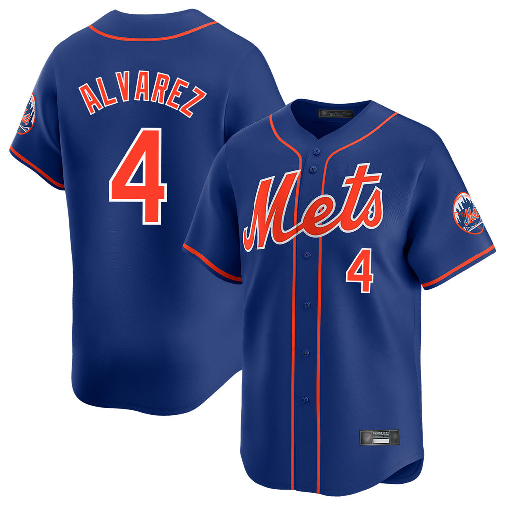 Ldoa NY.Mets #4 Francisco Alvarez Player Royal Home Limited Stitched Jerseys