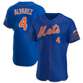 Ldoa NY.Mets #4 Francisco Alvarez Player Royal Limited Elite Home Stitched Jerseys