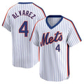 Ldoa NY.Mets #4 Francisco Alvarez Player White Cooperstown Collection T-shirt Game Stitched Jerseys