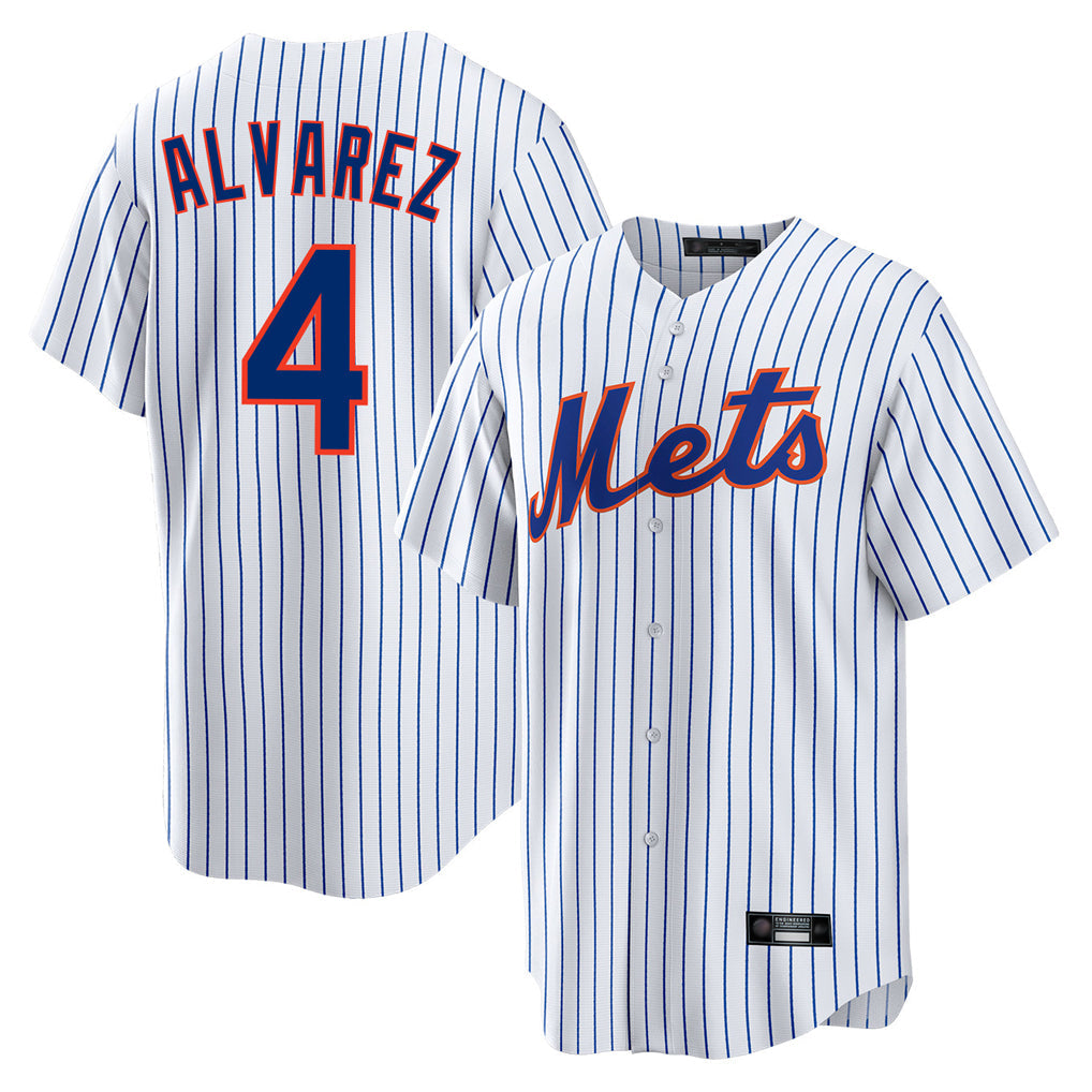 Ldoa NY.Mets #4 Francisco Alvarez Player White Home Game Stitched Jerseys
