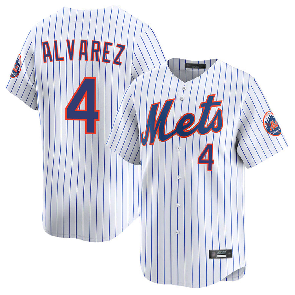 Ldoa NY.Mets #4 Francisco Alvarez Player White Home Replica Stitched Jerseys