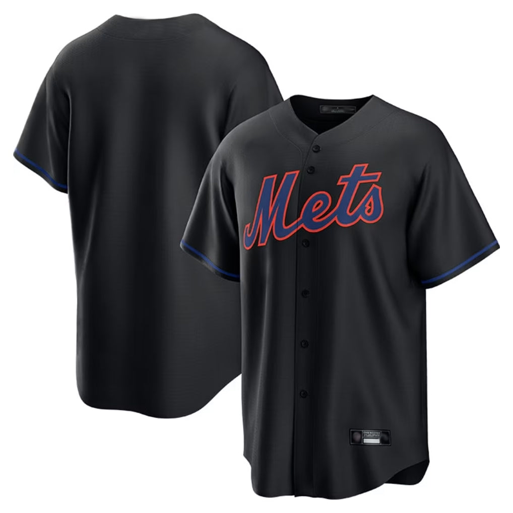 Ldoa NY.Mets Blank Player Black Alternate Home Game Stitched Jerseys