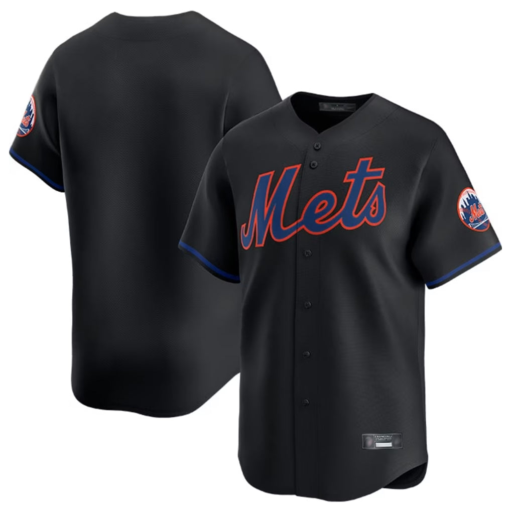 Ldoa NY.Mets Blank Player Black Alternate Home Limited Stitched Jerseys