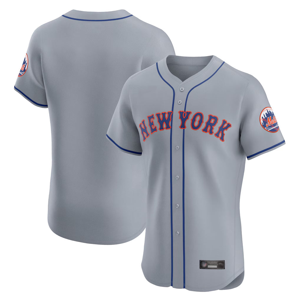 Ldoa NY.Mets Blank Player Gray Road Limited Elite Home Stitched Jerseys
