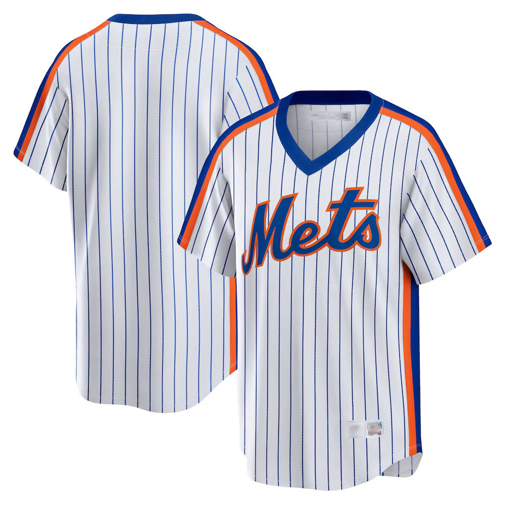 Ldoa NY.Mets Blank Player White Cooperstown Collection T-shirt Home Stitched Jerseys