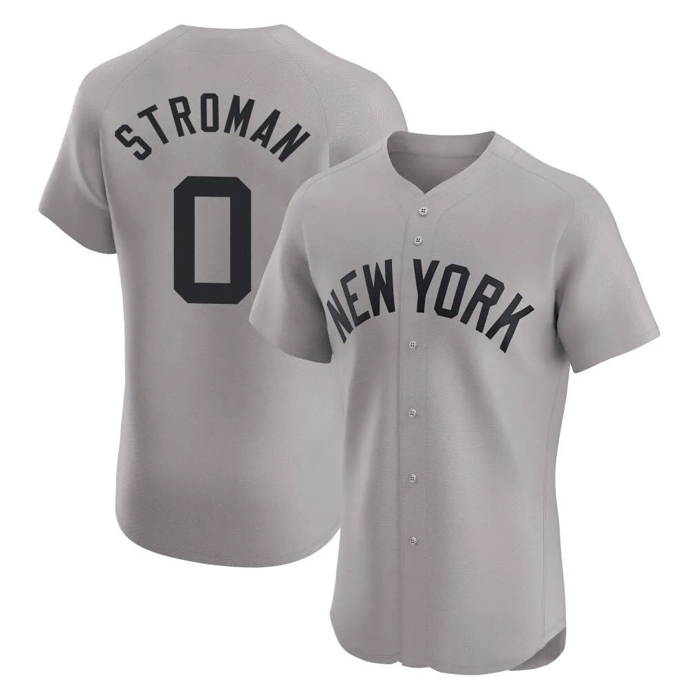 Ldoa NY.Yankees #0 Marcus Stroman Player Gray Limited Elite Home Stitched Jerseys