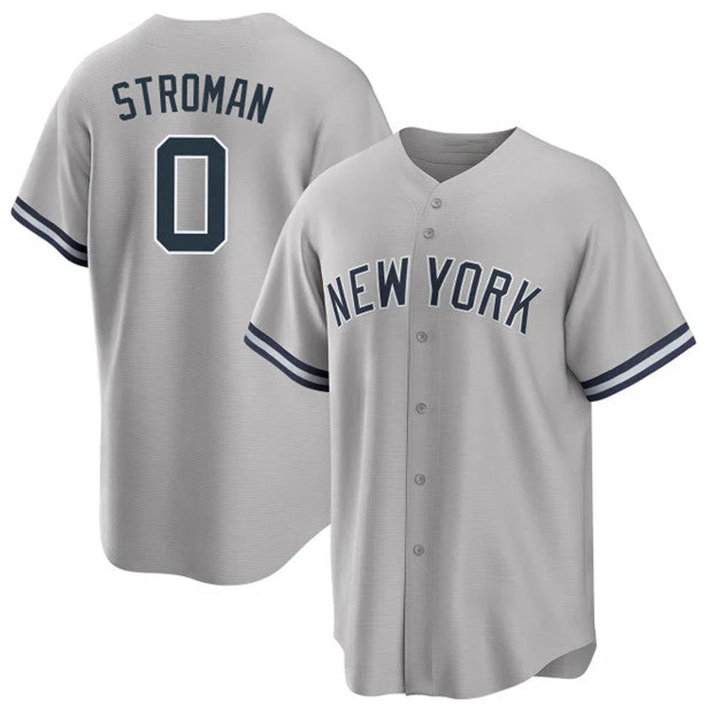 Ldoa NY.Yankees #0 Marcus Stroman Player Gray Road Game Stitched Jerseys