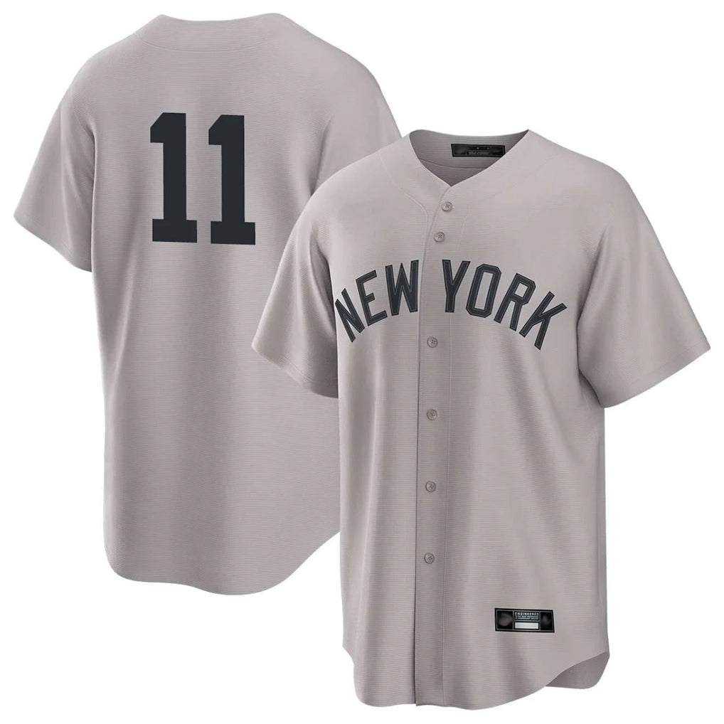 Ldoa NY.Yankees #11 Anthony Volpe Player Gray Game Home Stitched Jerseys
