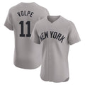 Ldoa NY.Yankees #11 Anthony Volpe Player Gray Limited Elite Home Stitched Jerseys