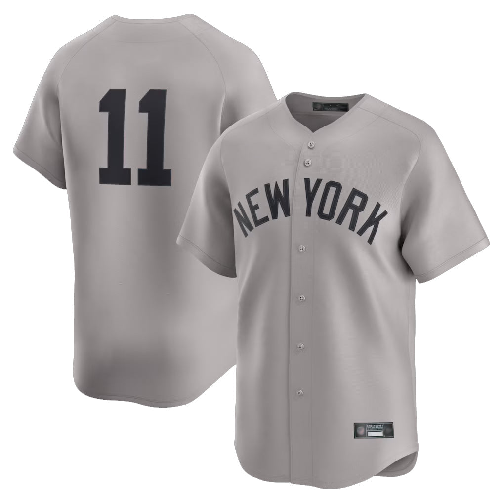 Ldoa NY.Yankees #11 Anthony Volpe Player Gray Limited Home Stitched Jerseys