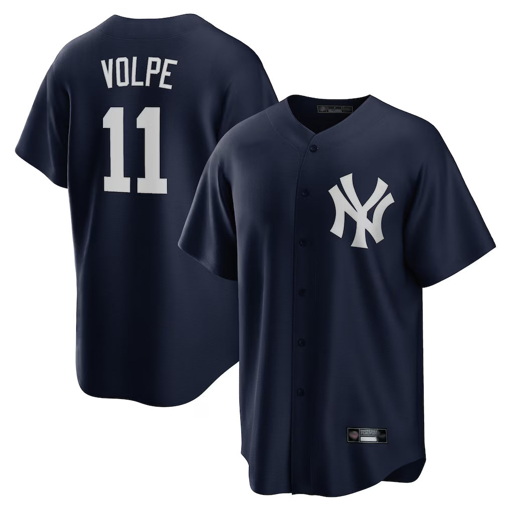 Ldoa NY.Yankees #11 Anthony Volpe Player Navy Game Stitched Jerseys
