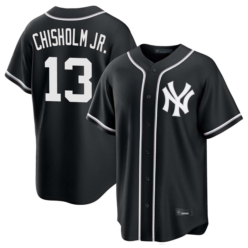 Ldoa NY.Yankees #13 Jazz Chisholm Jr Player Black Out Game Stitched Jerseys