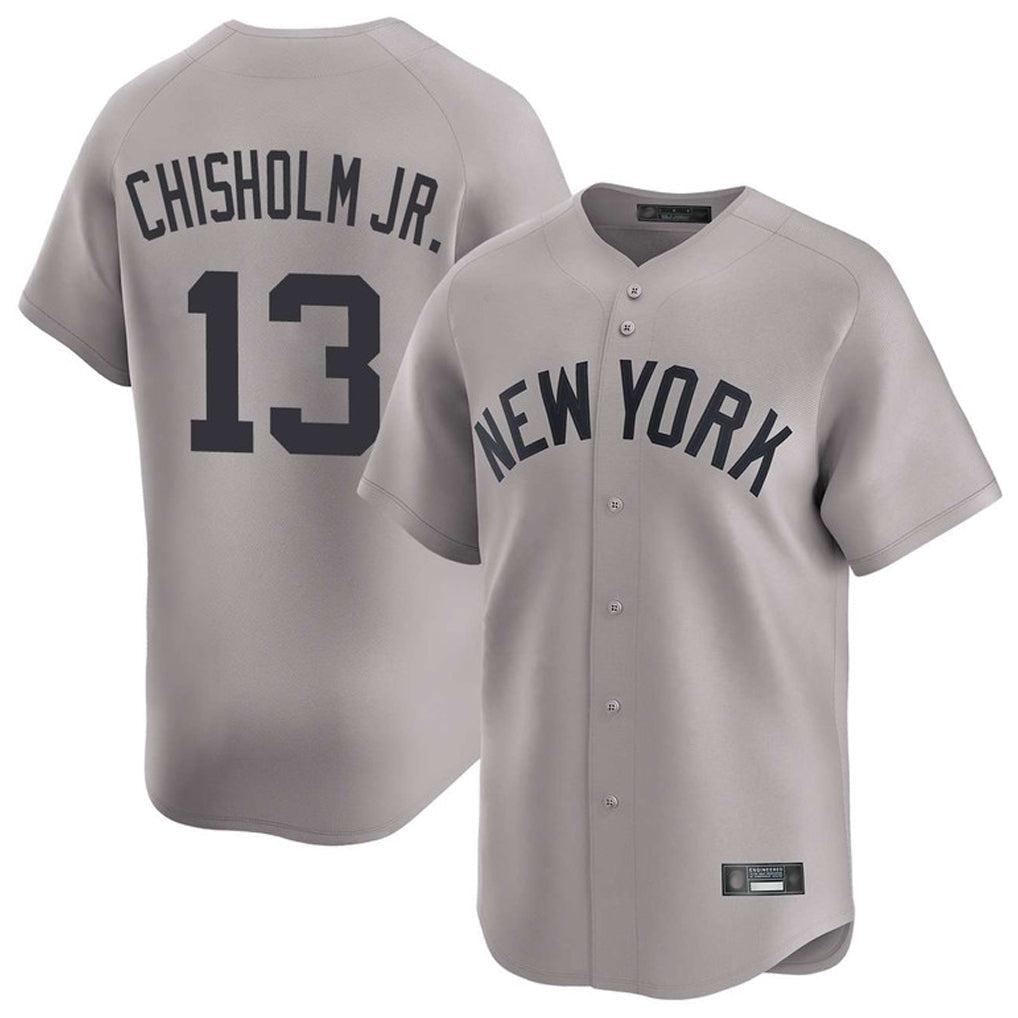 Ldoa NY.Yankees #13 Jazz Chisholm Jr Player Gray Limited Home Stitched Jerseys