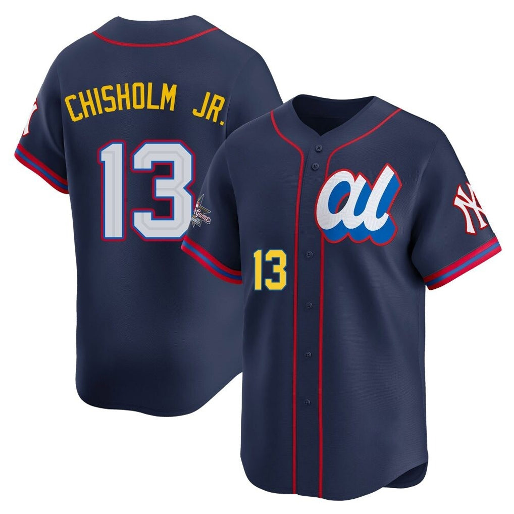 Ldoa NY.Yankees #13 Jazz Chisholm Jr Player Navy All Star Limited Home Stitched Jerseys