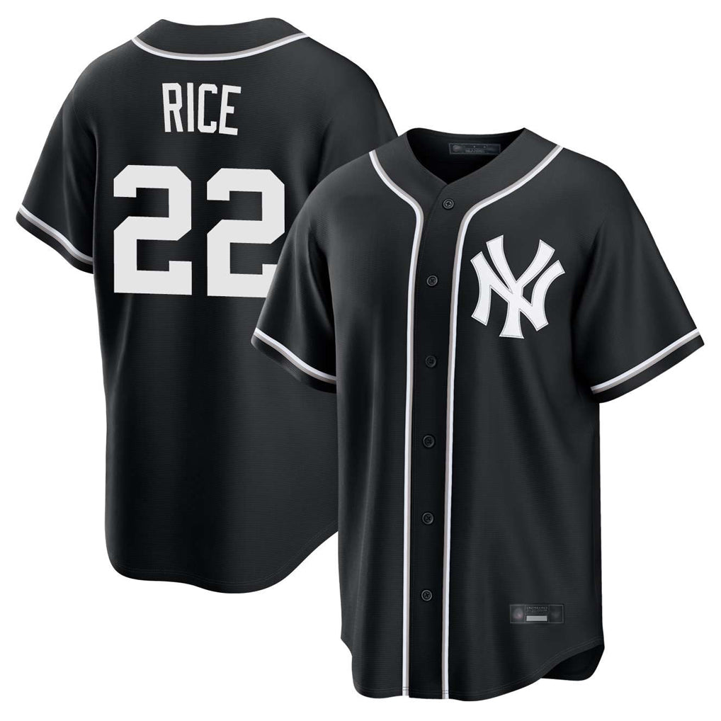 Ldoa NY.Yankees #22 Ben Rice Player Black Out Game Home Stitched Jerseys