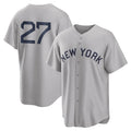 Ldoa NY.Yankees #27 Giancarlo Stanton Player Gray Field of Dreams Game Stitched Jerseys