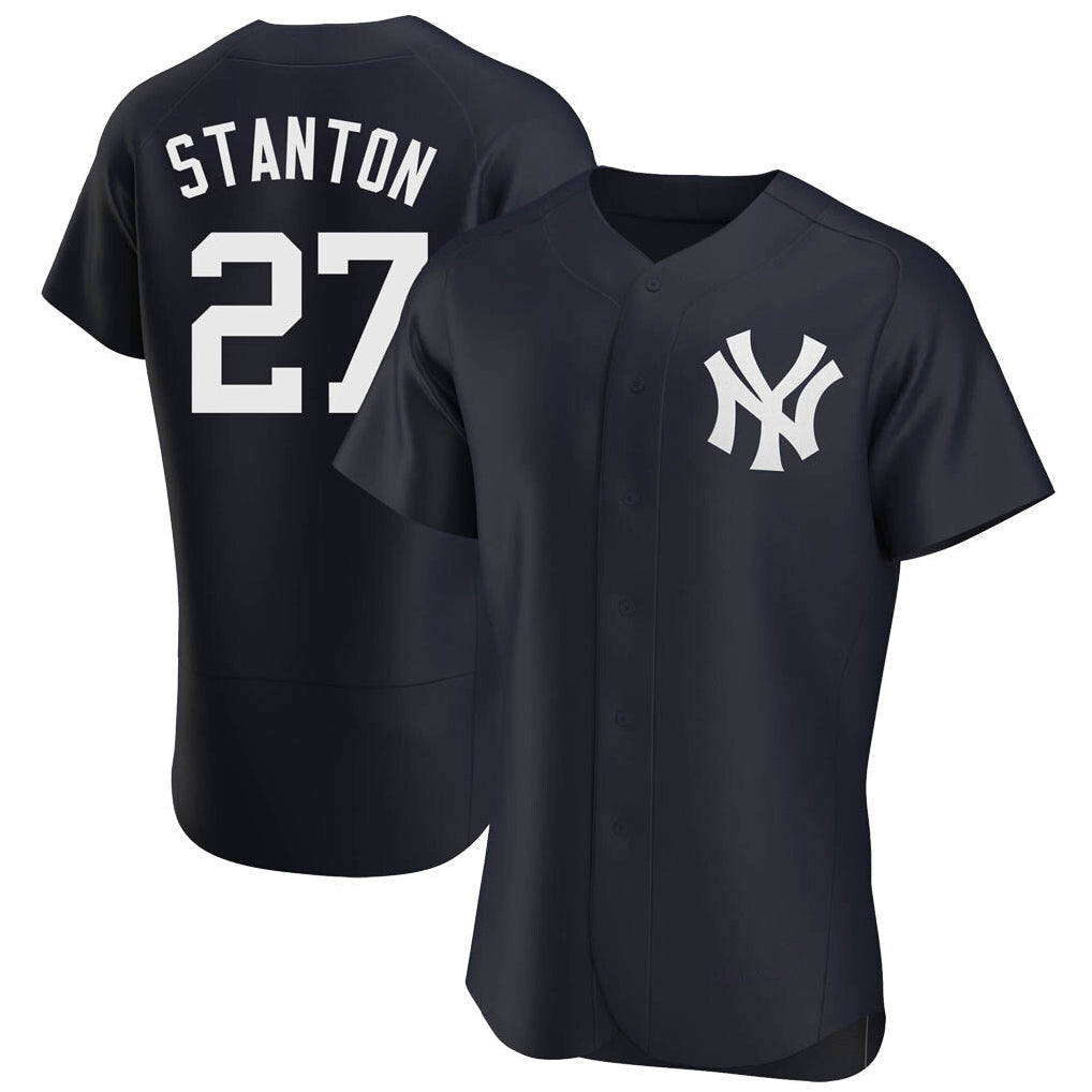 Ldoa NY.Yankees #27 Giancarlo Stanton Player Navy Limited Elite Home Stitched Jerseys