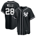 Ldoa NY.Yankees #28 Austin Wells Player Black Out Game Home Stitched Jerseys