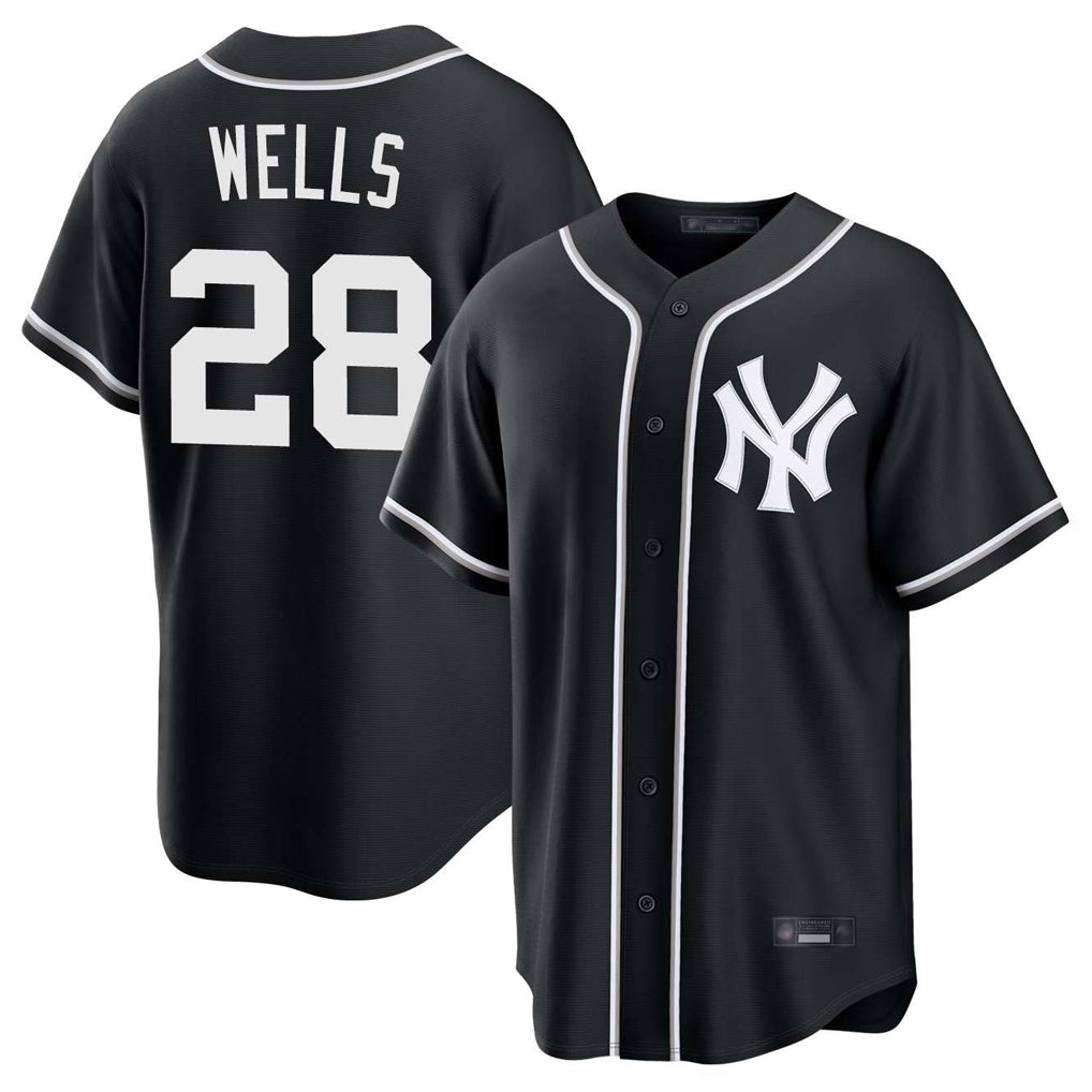 Ldoa NY.Yankees #28 Austin Wells Player Black Out Game Home Stitched Jerseys