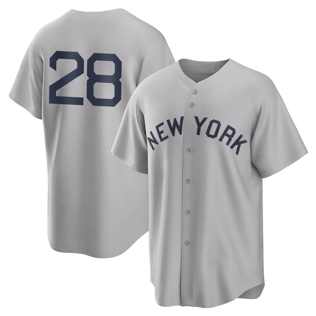 Ldoa NY.Yankees #28 Austin Wells Player Gray Field of Dreams Game Stitched Jerseys
