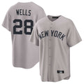 Ldoa NY.Yankees #28 Austin Wells Player Gray Game Home Stitched Jerseys