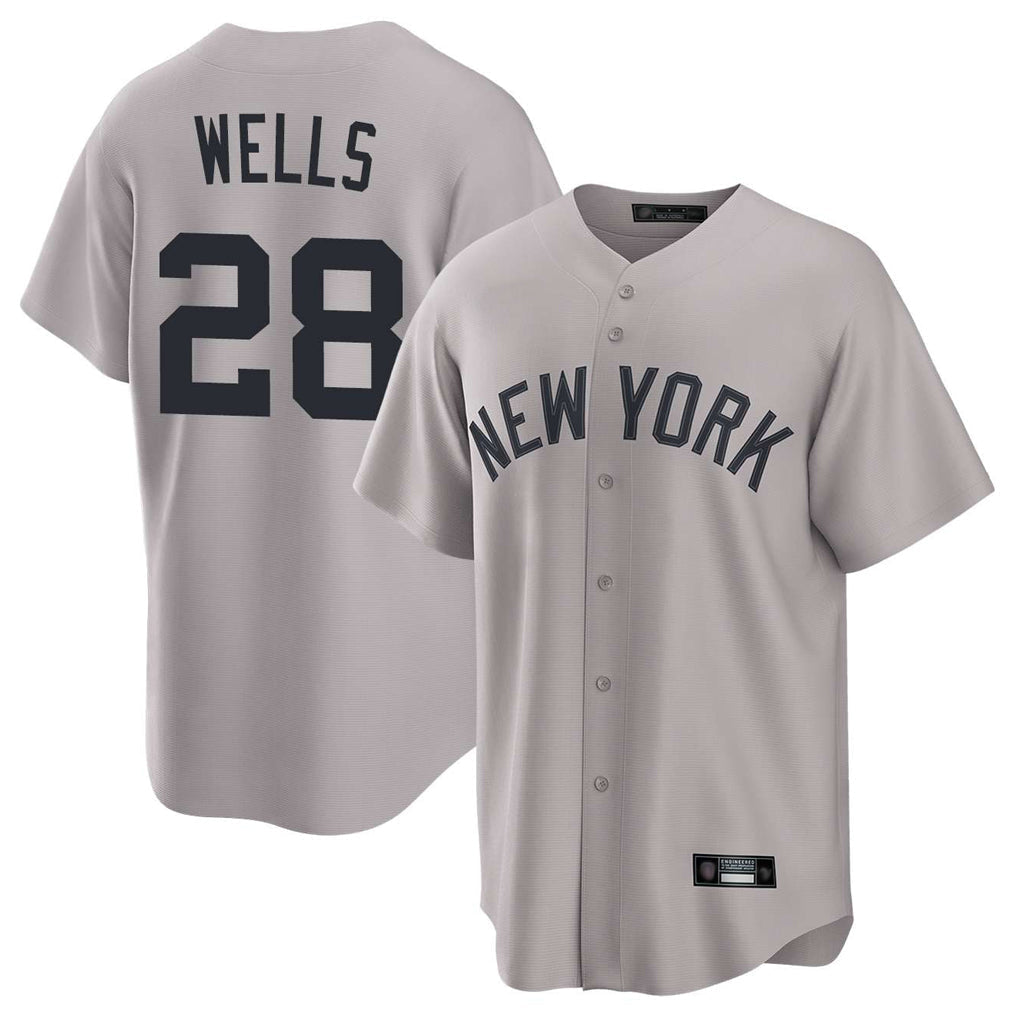 Ldoa NY.Yankees #28 Austin Wells Player Gray Game Home Stitched Jerseys