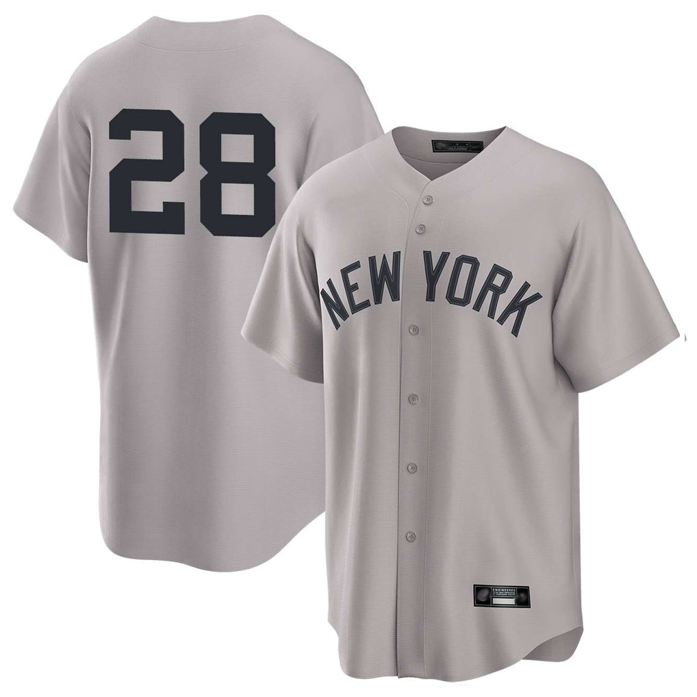 Ldoa NY.Yankees #28 Austin Wells Player Gray Game Stitched Jerseys