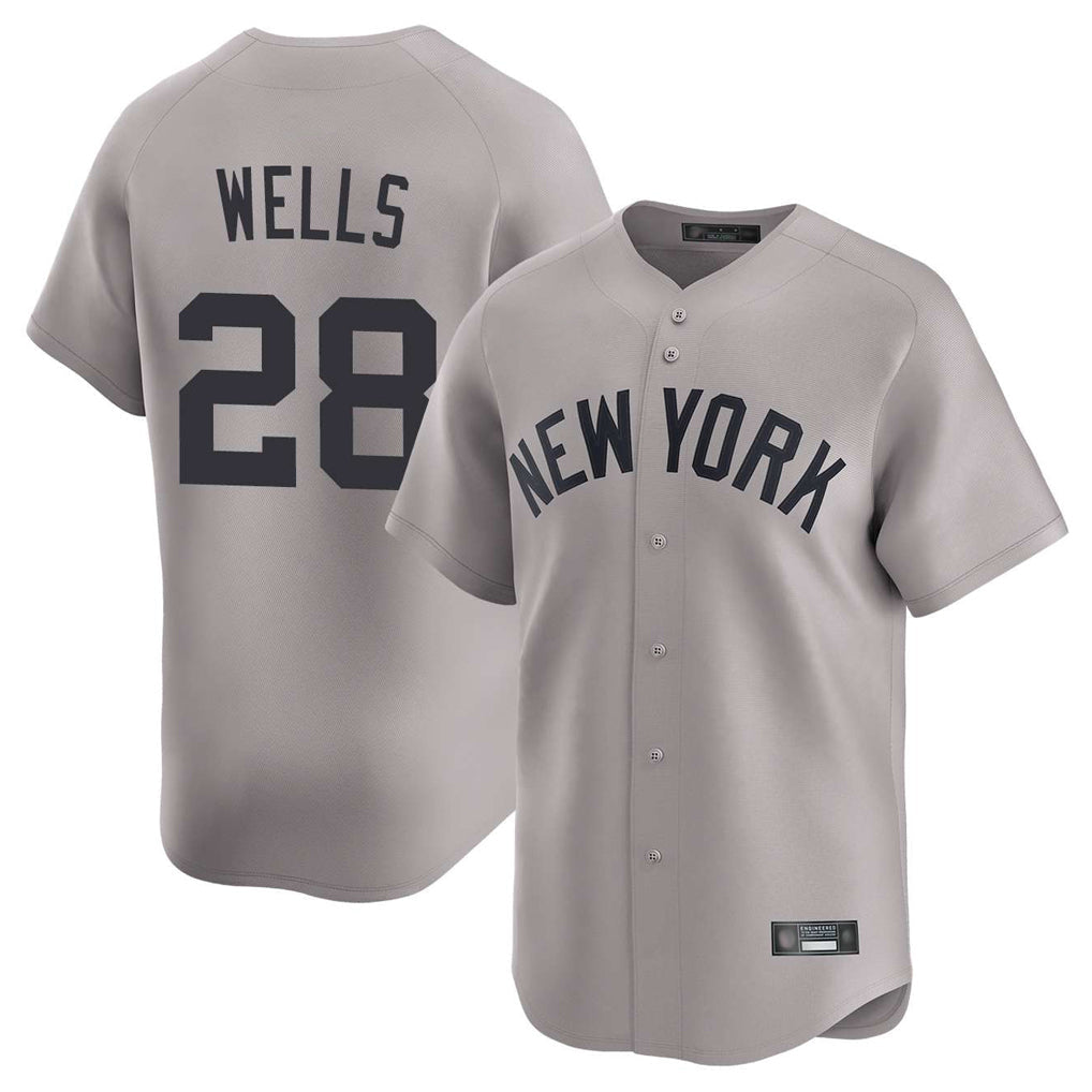 Ldoa NY.Yankees #28 Austin Wells Player Gray Limited Home Stitched Jerseys