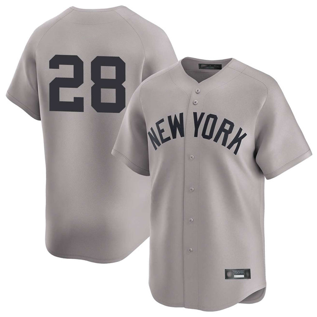 Ldoa NY.Yankees #28 Austin Wells Player Gray Limited Stitched Jerseys