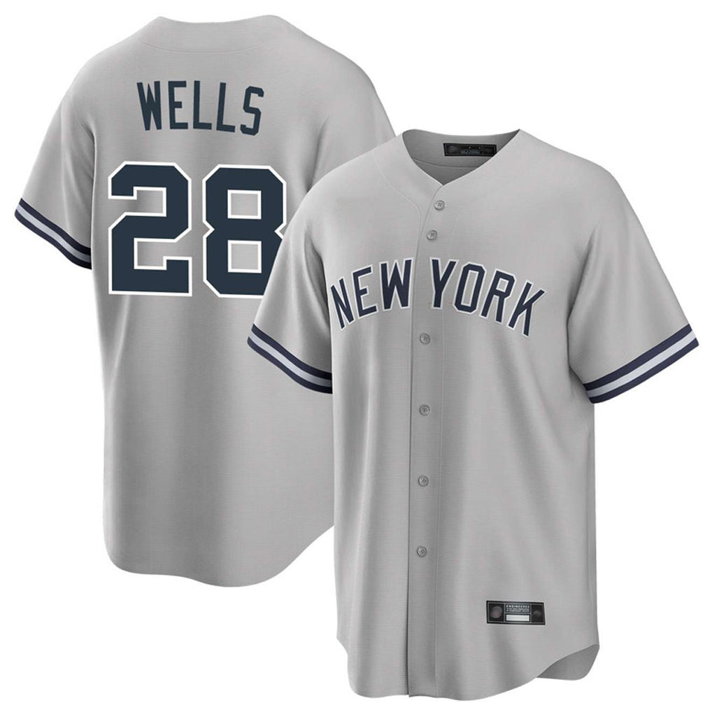 Ldoa NY.Yankees #28 Austin Wells Player Gray Road Game Stitched Jerseys
