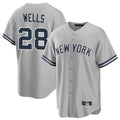 Ldoa NY.Yankees #28 Austin Wells Player Gray Road Game Stitched Jerseys